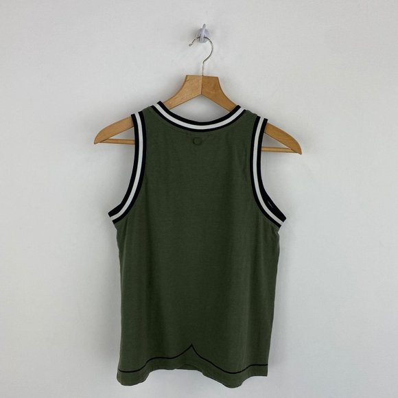 HUNTER Cotton Blend Sleeveless Olive Green Top - Picture 3 of 5